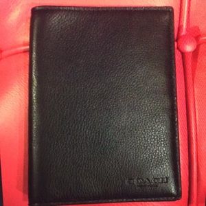 (UNISEX)COACH PASSPORT CASE REFINED PEBBLE LEATHER